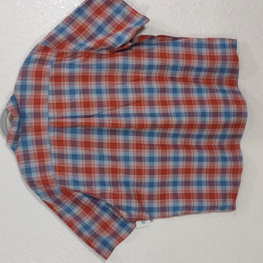 Wrangler, Size 2XL Vibrant Brown and Blue Checkered Shirt - Picture 8 of 17